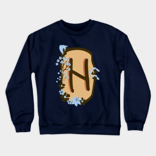 Hagalaz Rune Flowery Design Crewneck Sweatshirt